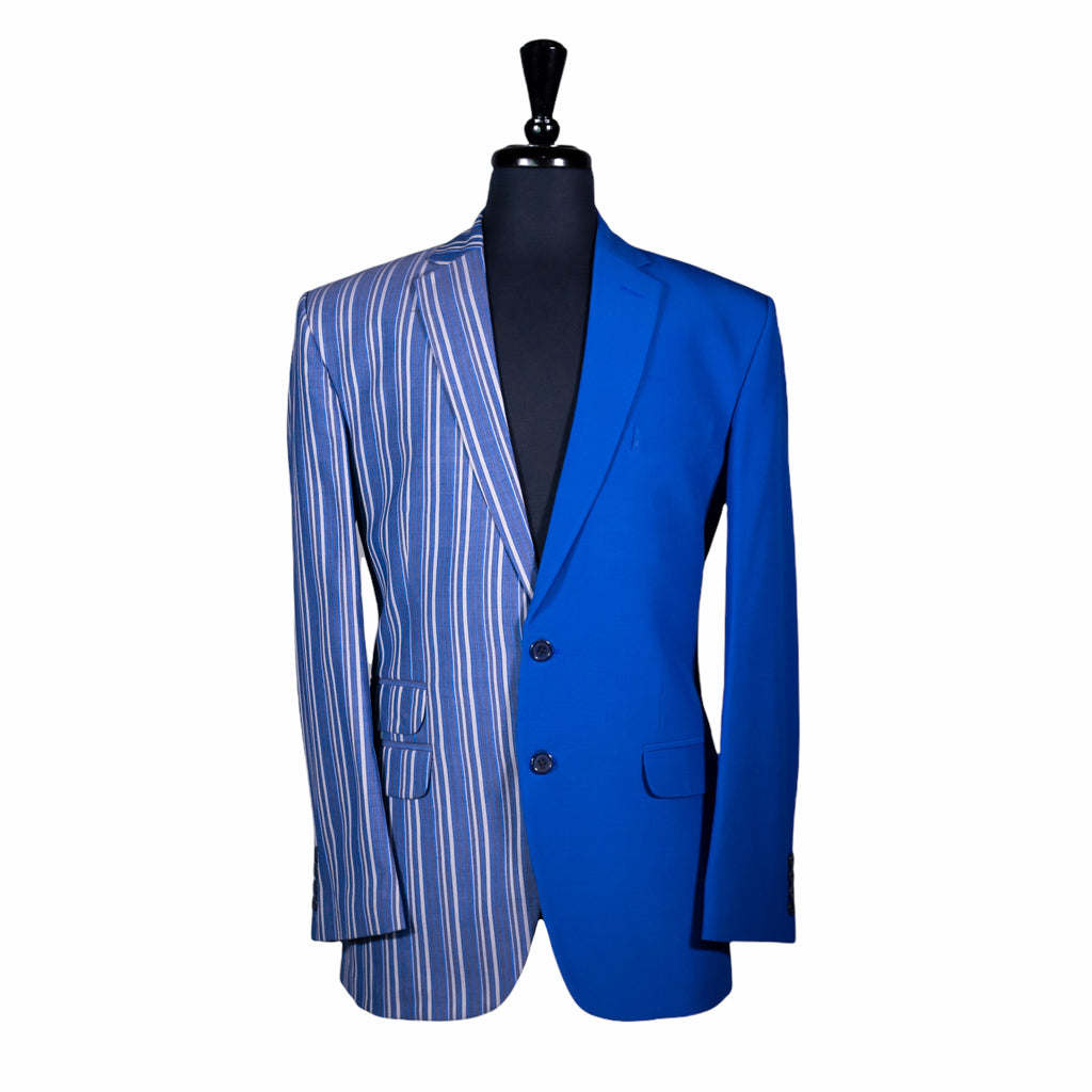 Bespoke - Blue Pattern Evening Blazer - 204162 - www. Blue / 40r