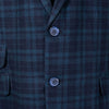 Mens Blazer Navy Blue Green Plaid Check 100% Wool Handmade Dress Formal Suit Jacket Sport Coat 44R