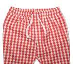 Mens Pants Joggers Red White Plaid Check Cotton Drawstring Loose Harem Casual XL