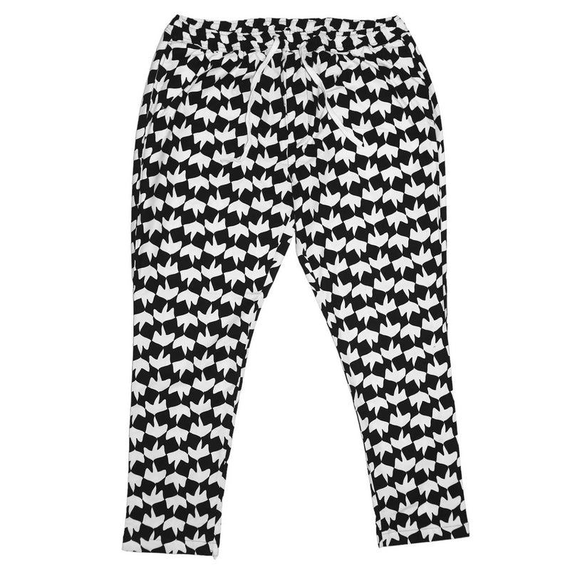 Mens Pants Joggers Black White Abstract Drawstring Loose Harem Casual Beach XL