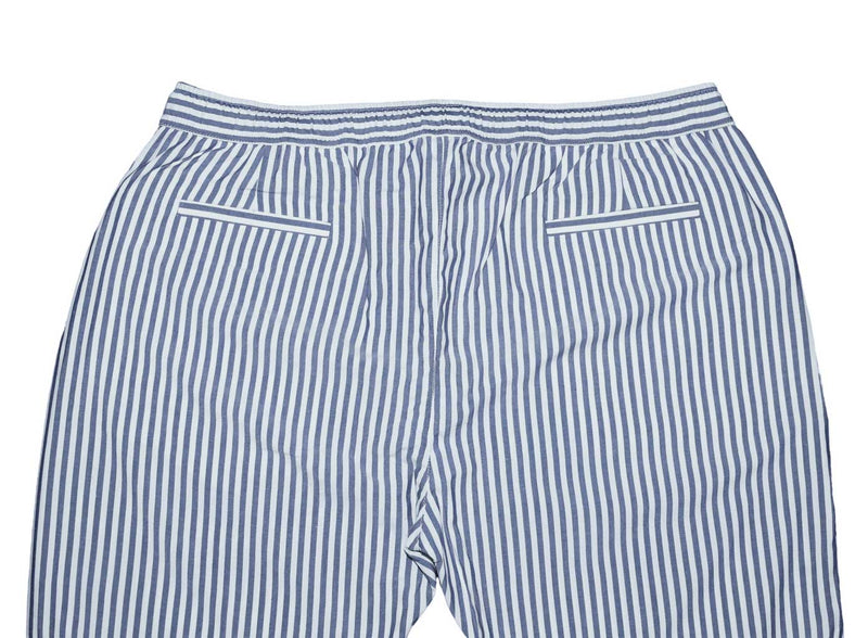 Mens Pants Joggers Blue White Striped Drawstring Loose Harem Casual Beach XL