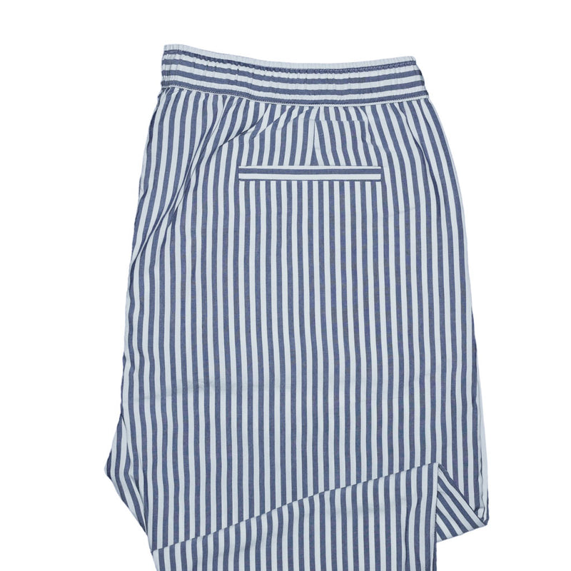 Mens Pants Joggers Blue White Striped Drawstring Loose Harem Casual Beach XL