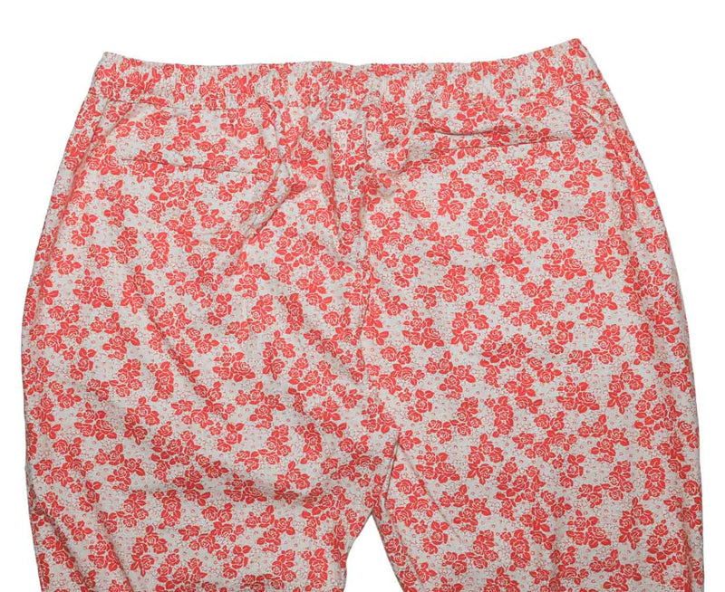 Mens Pants Joggers Red White Floral Drawstring Loose Harem Casual Beach Party XL
