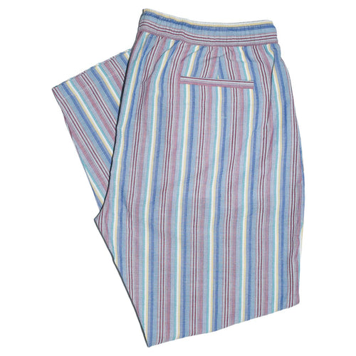 Mens Pants Joggers Blue Red Yellow Striped Drawstring Harem Casual Beach XL