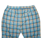 Mens Pants Joggers Blue Orange Plaid Check Drawstring Loose Harem Casual XL