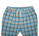 Mens Pants Joggers Blue Orange Plaid Check Drawstring Loose Harem Casual XL