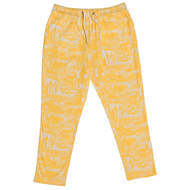 Mens Pants Joggers Yellow Graphic Nautical Drawstring Harem Casual Beach Large