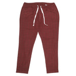 Mens Pants Joggers Red Plaid Check Cotton Drawstring Loose Harem Casual Beach XL