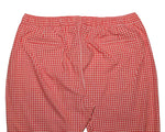 Mens Pants Joggers Red White Plaid Elastic Waist Drawstring Loose Harem Beach XL