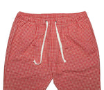 Mens Pants Joggers Red White Plaid Elastic Waist Drawstring Loose Harem Beach XL