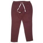 Mens Pants Joggers Burgundy Cotton Stretch Drawstring Loose Harem Casual XL