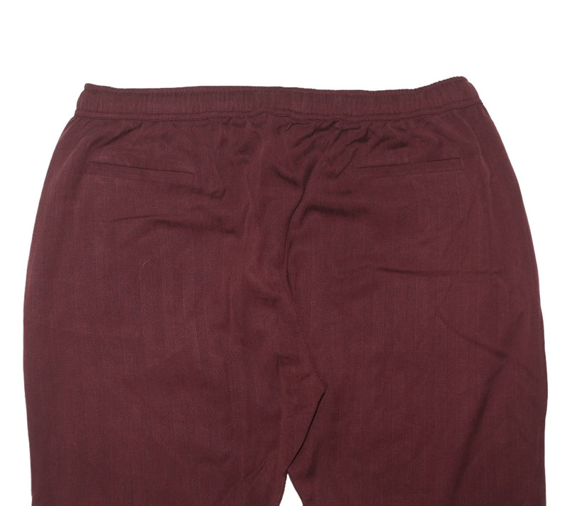 Mens Pants Joggers Burgundy Cotton Stretch Drawstring Loose Harem Casual XL