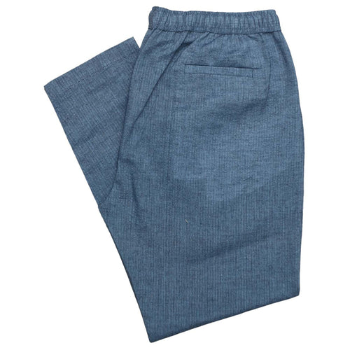 Mens Pants Joggers Blue Cotton Elastic Waist Drawstring Loose Harem Casual XL