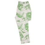 Mens Pants Joggers Green White Graphic Drawstring Loose Harem Casual Beach Large