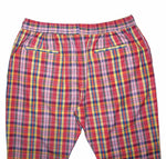 Mens Pants Joggers Multicolor Plaid Check Drawstring Loose Casual Beach Large