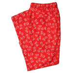 Mens Pants Joggers Red White Floral Drawstring Loose Harem Casual Beach Large