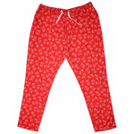 Mens Pants Joggers Red White Floral Drawstring Loose Harem Casual Beach Large