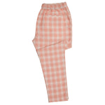 Mens Pants Joggers Pink Plaid Check Drawstring Loose Harem Casual Beach Large