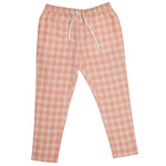 Mens Pants Joggers Pink Plaid Check Drawstring Loose Harem Casual Beach Large