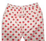 Mens Pants Joggers Red White Roses Floral Drawstring Loose Casual Beach Large