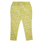 Mens Pants Joggers Yellow Green Floral Drawstring Loose Harem Casual Beach XL