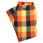 Mens Pants Joggers Orange Yellow Blue Plaid Check Cotton Loose Harem Casual XL