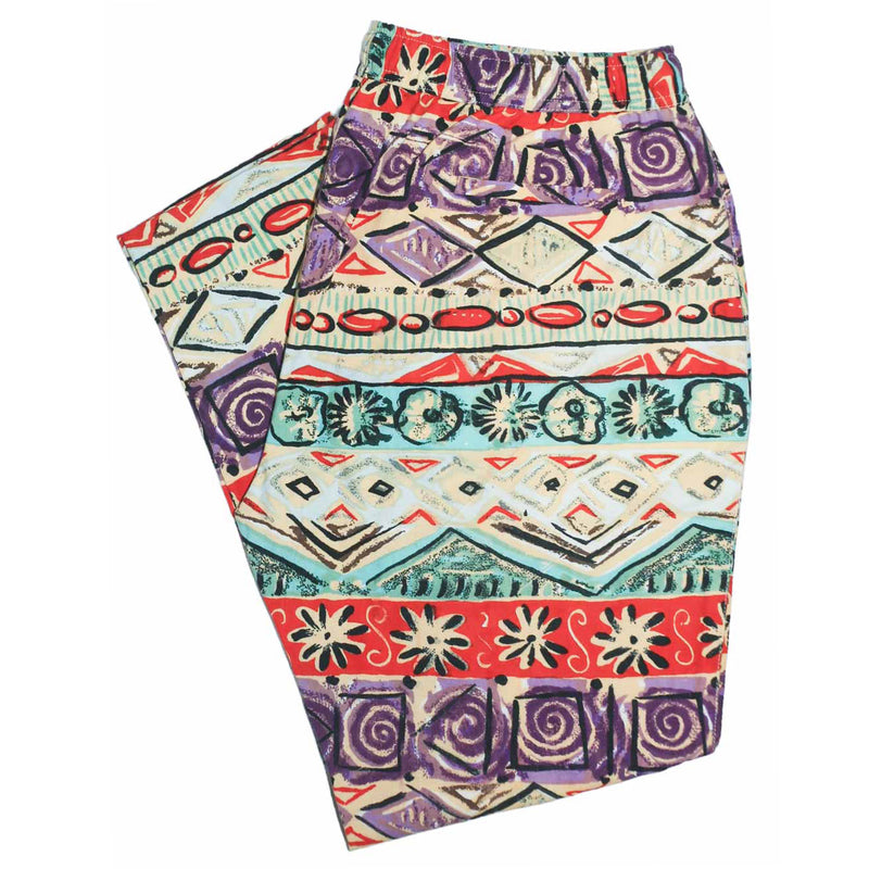 Mens Pants Joggers Multicolor Abstract Geometric Loose Harem Casual Beach XL