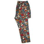 Mens Pants Joggers Brown Red Blue Floral Drawstring Loose Harem Casual Beach XL