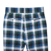 Mens Gurkha Pants Blue White Green Plaid Check Wool Slim Straight Flat Front 34