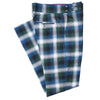 Mens Gurkha Pants Blue White Green Plaid Check Wool Slim Straight Flat Front 34