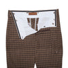 Mens Gurkha Pants Brown Plaid Cotton Slim Straight High Waist Flat Front 34