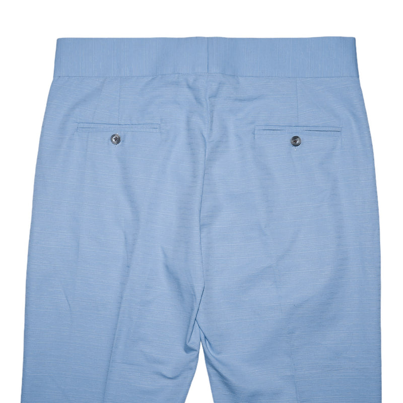 Mens Gurkha Pants Light Blue Textured Slim Straight High Waist Flat Front 34