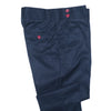 Mens Gurkha Pants Navy Blue Cotton Slim High Waist Flat Front Dress Trousers 34