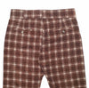 Mens Gurkha Pants Brown Plaid Corduroy Slim Straight High Waist Flat Front 34