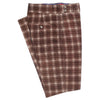 Mens Gurkha Pants Brown Plaid Corduroy Slim Straight High Waist Flat Front 34