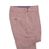 Mens Gurkha Pants Red White Plaid Check Slim Straight High Waist Flat Front 34