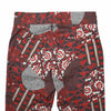 Mens Gurkha Pants Red Black Geometric Abstract Slim High Waist Flat Front 32