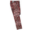 Mens Gurkha Pants Red Black Geometric Abstract Slim High Waist Flat Front 32