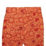 Mens Gurkha Pants Orange Floral Slim Straight High Waist Flat Front Trousers 32