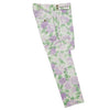 Mens Gurkha Pants Purple Green Floral Slim Straight High Waist Flat Front 32