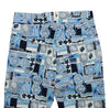 Mens Gurkha Pants Blue Geometric Abstract Slim Straight High Waist Flat Front 32