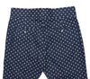 Mens Gurkha Pants Blue Polka Dot Slim High Waist Flat Front Denim Trousers 32