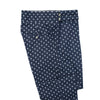 Mens Gurkha Pants Blue Polka Dot Slim High Waist Flat Front Denim Trousers 32