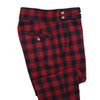 Mens Gurkha Pants Red Blue Plaid Check Slim High Waist Flat Front Trousers 32