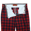 Mens Gurkha Pants Red Blue Plaid Check Slim High Waist Flat Front Trousers 32