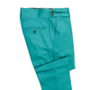 Mens Gurkha Pants Turquoise Slim Straight High Waist Flat Front Trousers 32