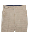 Mens Gurkha Pants Beige Check Plaid Slim High Waist Flat Front Chino Trousers 32