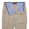 Mens Gurkha Pants Beige Check Plaid Slim High Waist Flat Front Chino Trousers 32