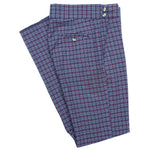 Mens Gurkha Pants Blue Red Beige Plaid Check Cotton Slim Straight High Waist 32