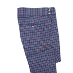 Mens Gurkha Pants Blue Red Beige Plaid Check Cotton Slim Straight High Waist 32